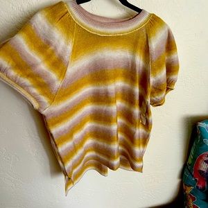 Gorgeous Stripped Puff Sleeve sweater Large